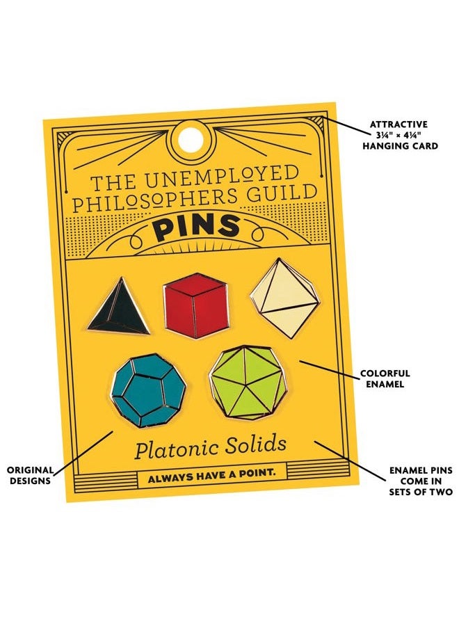 The Unemployed Philosophers Guild Platonic Solids Enamel Pin Set - 5 Unique Colored Metal Lapel Pins - Image 4